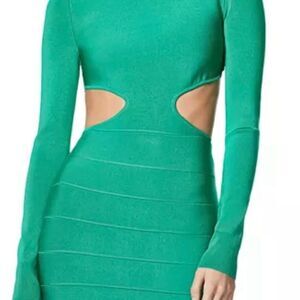 HERVÉ LÉGER Icon cutout open back sweater bandage mini dress bodycon sexy